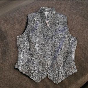 Paolo Santini Studio Snake Print Zip Up Vest